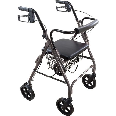 ProBasics Aluminum Rollator 8" Wheels Black 300 Lb Weight Capacity