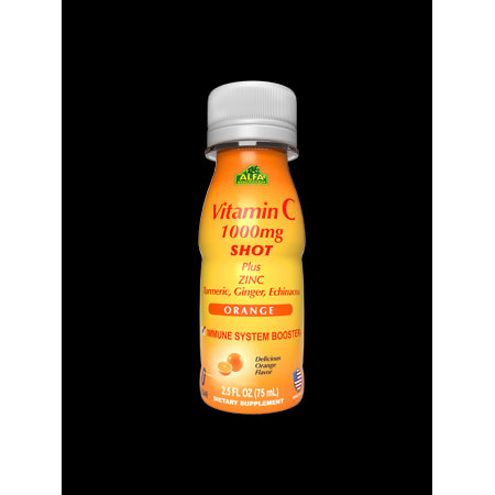 Alfa Vitamins Vitamin C 1000 MG Shot Immune Booster, Orange, 2.5 OZ