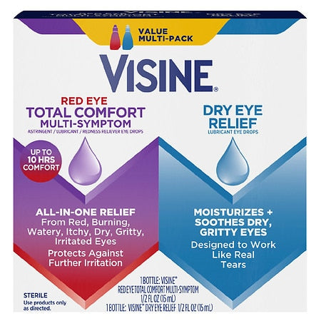 Visine Red Eye Total Comfort Multi-Symptom 2 Ct