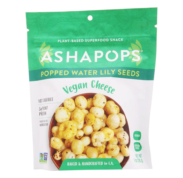 AshaPops Vegan Cheese Popped Water Lily Seeds, 1 Oz