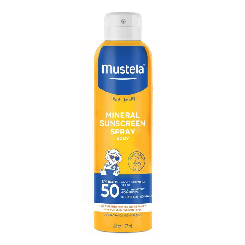 Mustela Mineral Baby Sunscreen Spray SPF 50, 6 fl oz