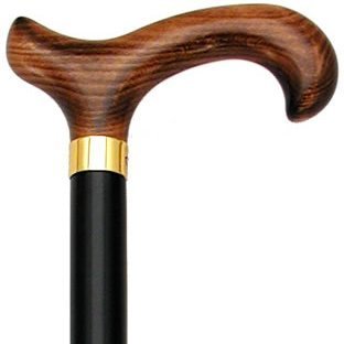 Harvy Men's Derby Cane Black Maple Shaft Dark Scorched Handle