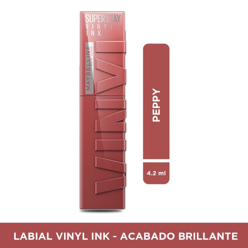 Maybelline SuperStay Vinyl Ink Liquid Lipstick, 115 Peppy, 0.14 Fl Oz