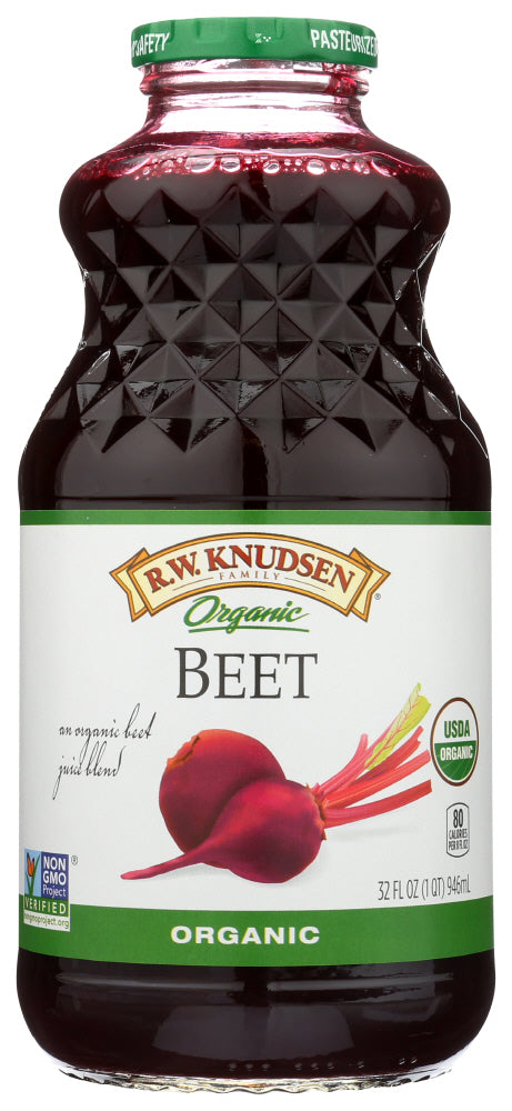R.W. Knudsen Family Organic Beet Juice Blend, Shelf-Stable, 32 oz Glass Bottle