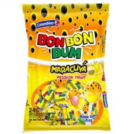 Colombina Bon Bon Bum Lollipops with Bubble Gum Center, 24 ct