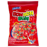 Colombina Bon Bon Bum Strawberry Lollipops with Bubble Gum Center, 24 ct, 16.1 oz
