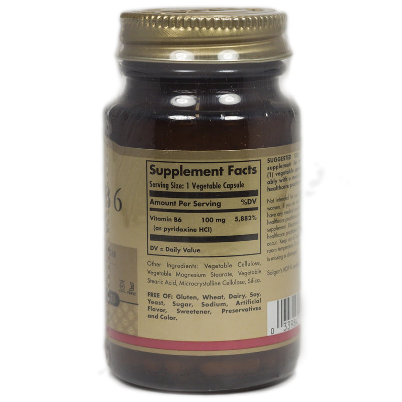 Solgar Vitamin B6 100mg Vegetable Capsules 100ct