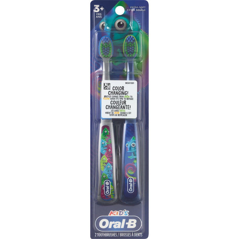Oral-B Kids' Manual Toothbrush with Extra Soft Color Changing Bristles - 2ct