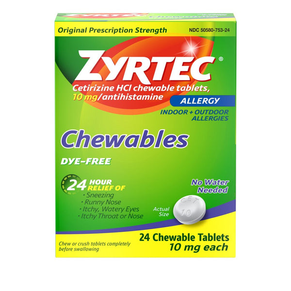 Zyrtec alergia masticable 24 ct