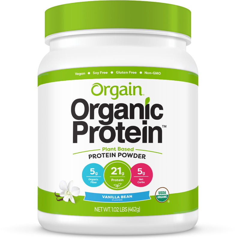 Orgain, Organic Protein™ Powder, Plant Based, Vanilla Bean, 1.02 Lb