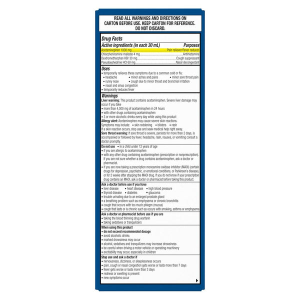 Theraflu-D Flu Relief + Nasal Descongestant Nighttime 8oz