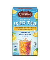 Celestial Seasonings, Cold Brew Iced Tea, Sweetened Tea with Lemon, 18 Tea Bags, 1.3 Oz (37 G)