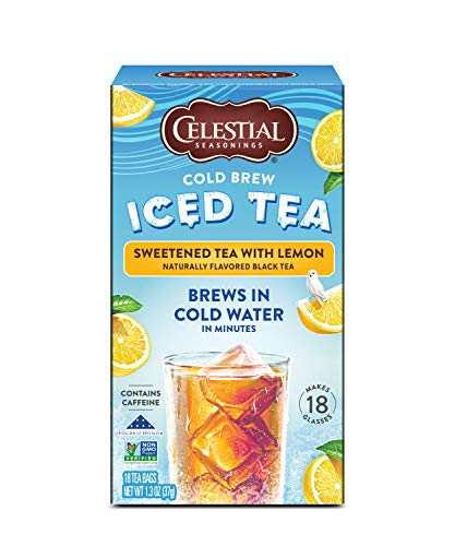 Celestial Seasonings, Cold Brew Iced Tea, Sweetened Tea with Lemon, 18 Tea Bags, 1.3 Oz (37 G)