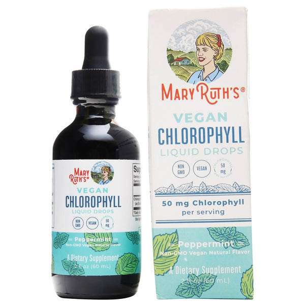 Mary Ruth's Vegan Chlorophyll Liquid Drops Peppermint Supplement Vitamin 50 Mg 2 Fl Oz Liquid
