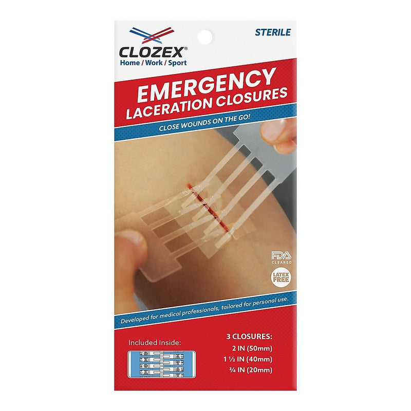 Clozex Emergency Laceration Closures - Repair Wounds Without Stitches. FDA Cleared Skin Closure Device for 3 Individual Wounds or Combine for Total Le