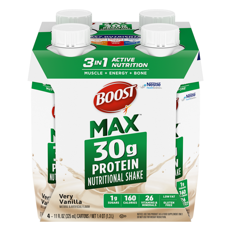 Boost Max Protein Nutritional Drink, Vanilla, 4 Ct