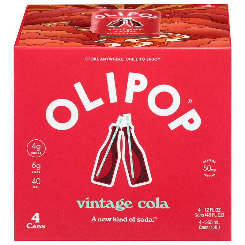 OLIPOP Prebiotic Soda – Vintage Cola, 12 fl oz