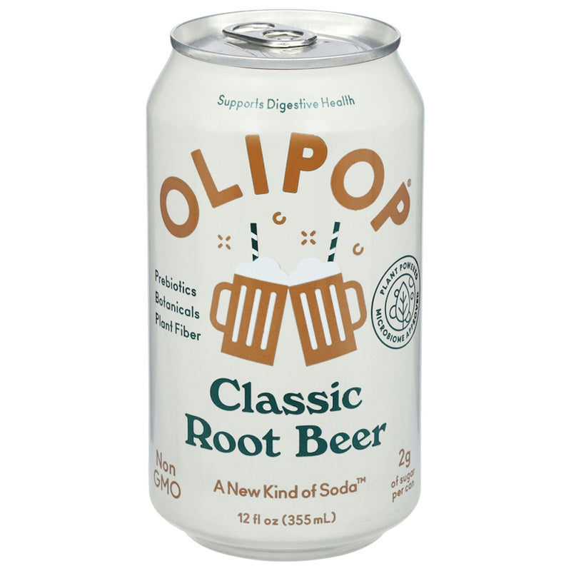 Olipop Classic Root Beer Prebiotic Soda, 12 Fl Oz