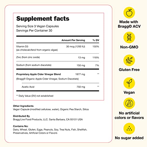 Bragg Apple Cider Vinegar, 90 Capsules