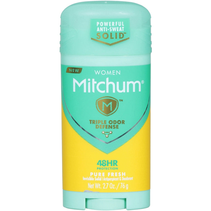 Mitchum Women Triple Odor Defense 48 Hr Invisible Solid Antiperspirant & Deodorant, Pure Fresh, 2.7 oz