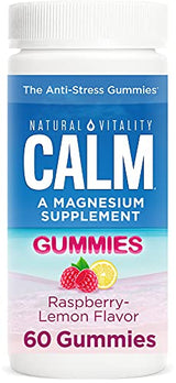 Natural Vitality Vegan Natural Calm Gummies for Stress - Raspberry Lemon - 60ct