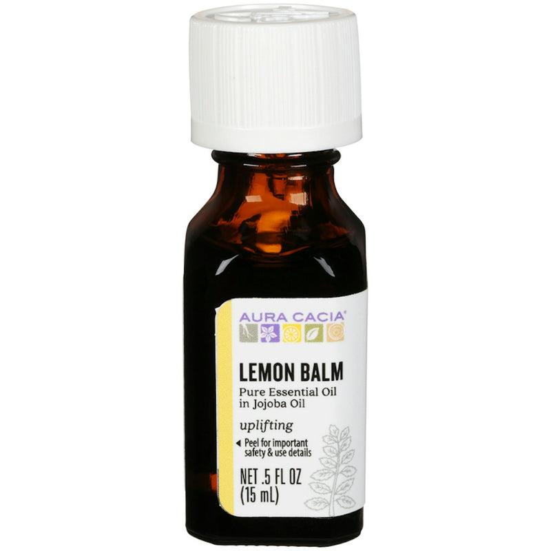 Aura Cacia Lemon Balm Essential Oil in Jojoba Oil, 0.5 fl oz