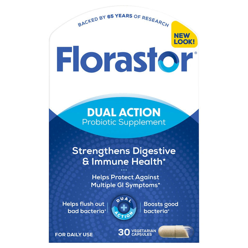 Florastor Daily Probiotic Supplement Vegetarian Capsules, 30 Count