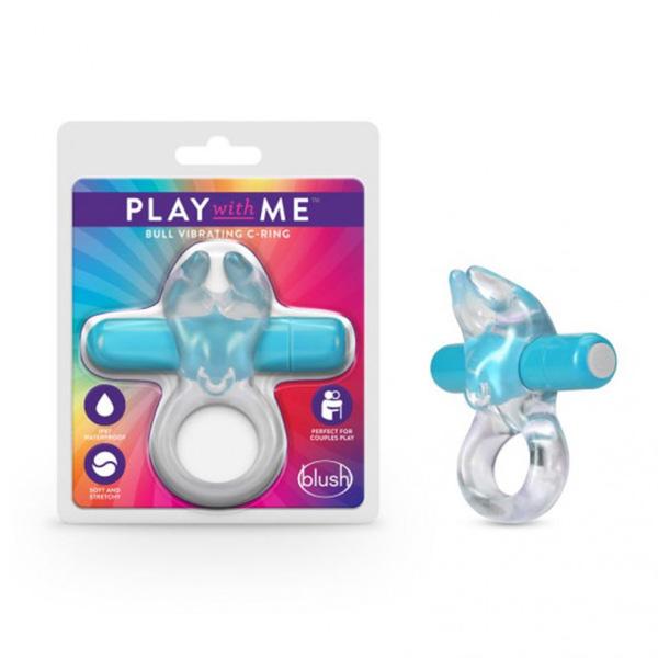 Blush Play with Me Bull Vibrating C Ring - Blue
