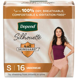 Depend Silhouette Incontinence Underwear for Women, Small, 16 ct