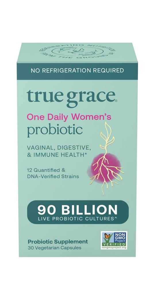 True Grace One Daily Women's Probiotic Supplement Vitamin 90 Billion CFU 30 Vegetable Capsules