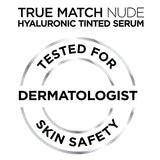 L'Oréal Paris True Match Nude Hyaluronic Tinted Serum Foundation, 1-2.5 Rosy Light, 1 Fl Oz