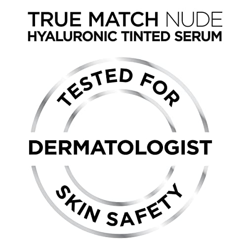 L'Oréal Paris True Match Nude Hyaluronic Tinted Serum Foundation, 1-2.5 Rosy Light, 1 Fl Oz