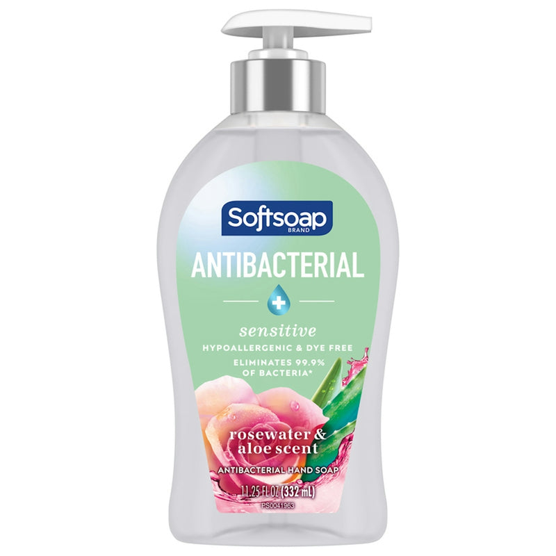 Softsoap Antibacterial Sensitive Liquid Hand Soap, Rosewater & Aloe, 11.25 fl oz