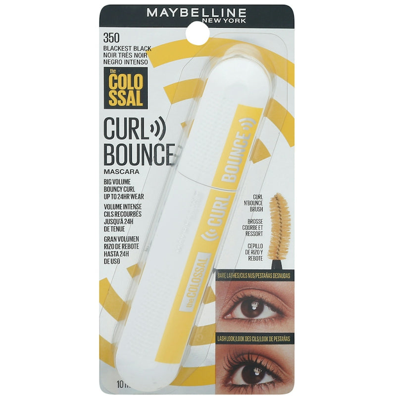 Maybelline Colossal Curl Bounce Mascara, Blackest Black, 0.33 fl oz