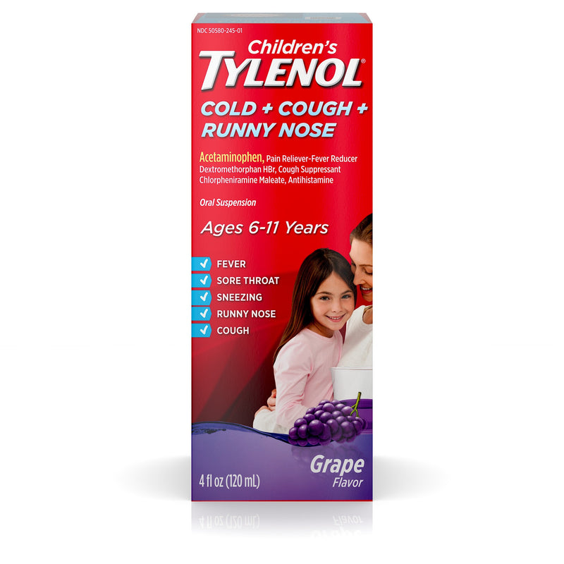 Tylenol Children's Cold & Cough Medicine, Grape, 4 Fl Oz