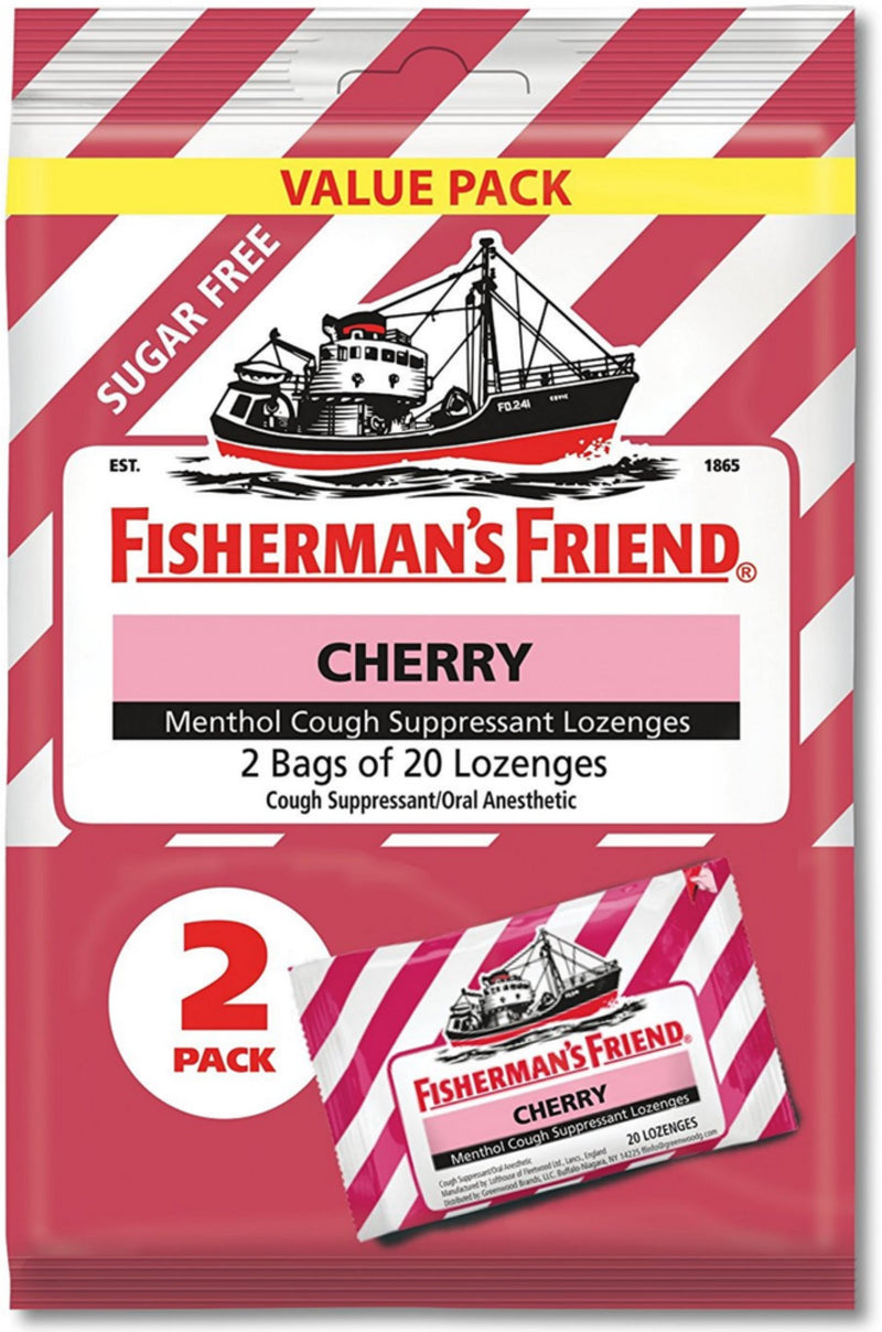 Fisherman's Friend Cherry Menthol Cough Drops, 40 Count