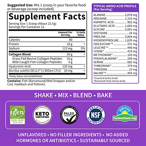 Garden of Life Grass Fed Collagen with Hyaluronic Acid, 9.52 Oz