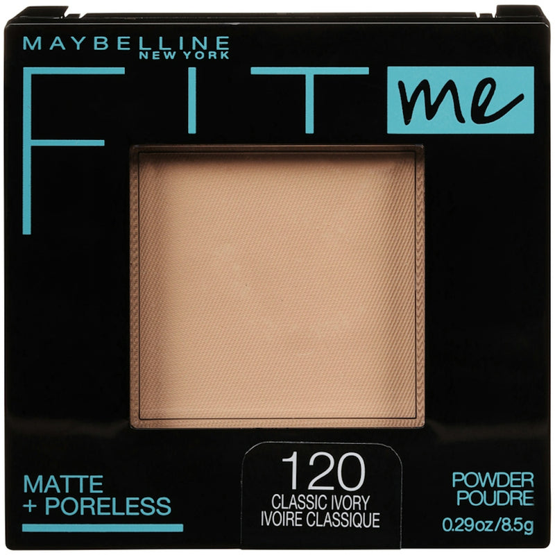 Maybelline Fit Me Matte + Poreless Pressed Powder, 120 Classic Ivory, 0.29 oz
