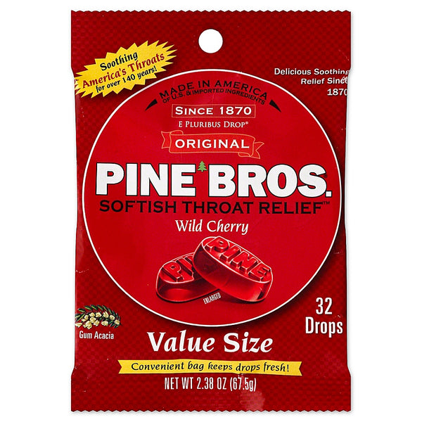 Pine Bros Wild Cherry Throat Drops