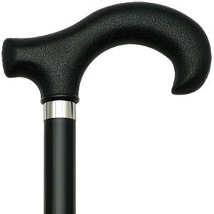 Harvy Mens Cane Nylon Derby Hook Handle Black