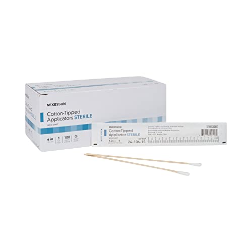 Mckesson Cotton-Tipped Applicator Swabstick Sterile Wood Shaft 6" 10packs of 100ct