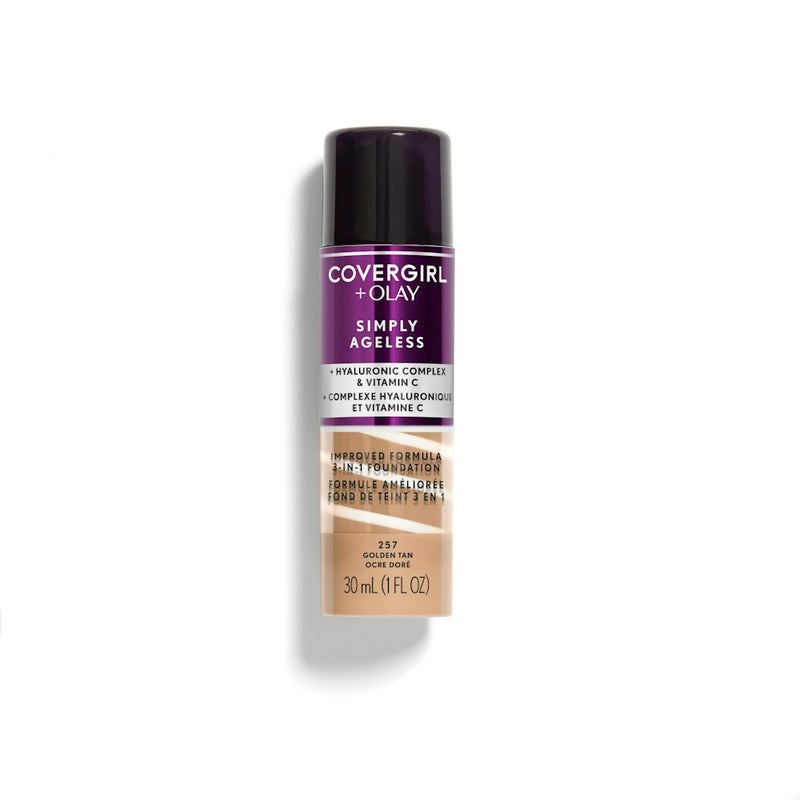 Covergirl & Olay Simply Ageless 3-in-1 Liquid Foundation, Golden Tan, 1 Fl Oz