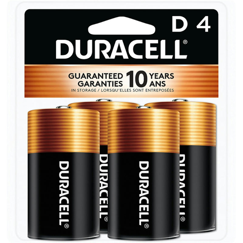 Duracell CopperTop MN1300 D Alkaline Batteries, 1.5V, 4 Pack