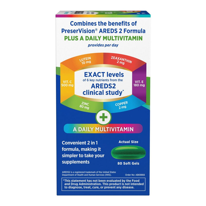 Bausch & Lomb Preservision Areds 2 Fórmula + Multivitamina 80 Softgels