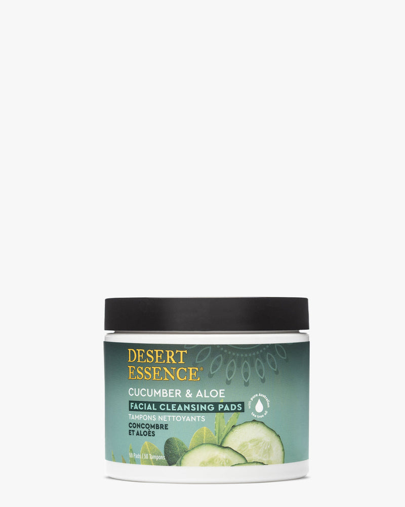Desert Essence Facial Cleanse Cucumber & Aloe Pads 50ct