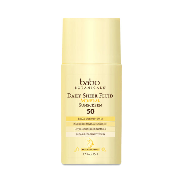 Babo Botanicals Daily Sheer Fluid Mineral Sunscreen SPF 50 1.7 oz