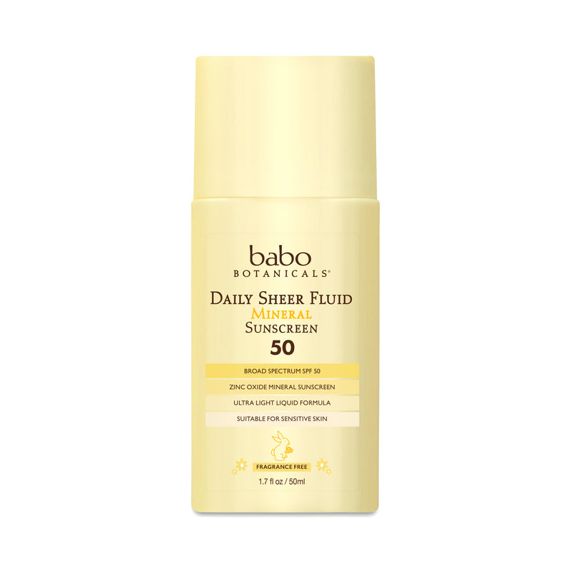 Babo Botanicals Daily Sheer Fluid Mineral Sunscreen SPF 50 1.7 oz