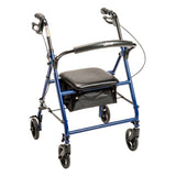 Drive Medical Steel Rollator, Blue, XL
