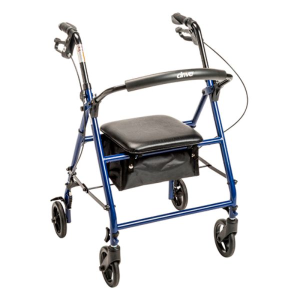 Drive Medical Steel Rollator, Blue, XL