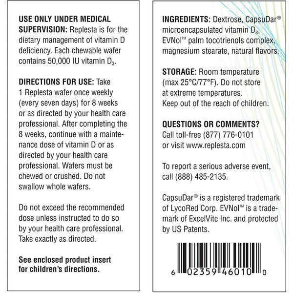 Replesta Cholecalciferol 50,000Iu Chewables 4ct